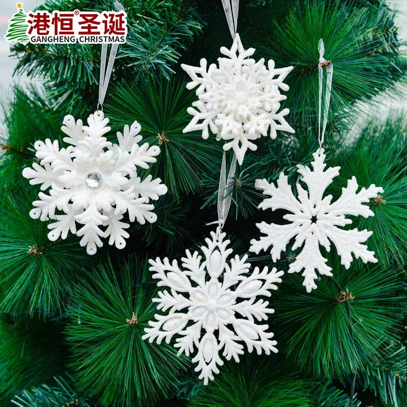 Large White Snowflake Ornaments for Festive Decor