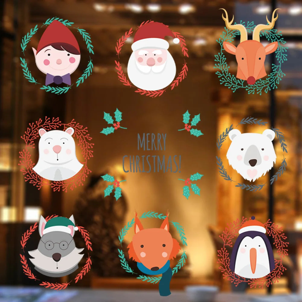 Christmas Window Wall Decals: Santa, Snowman & Friends - Image 4