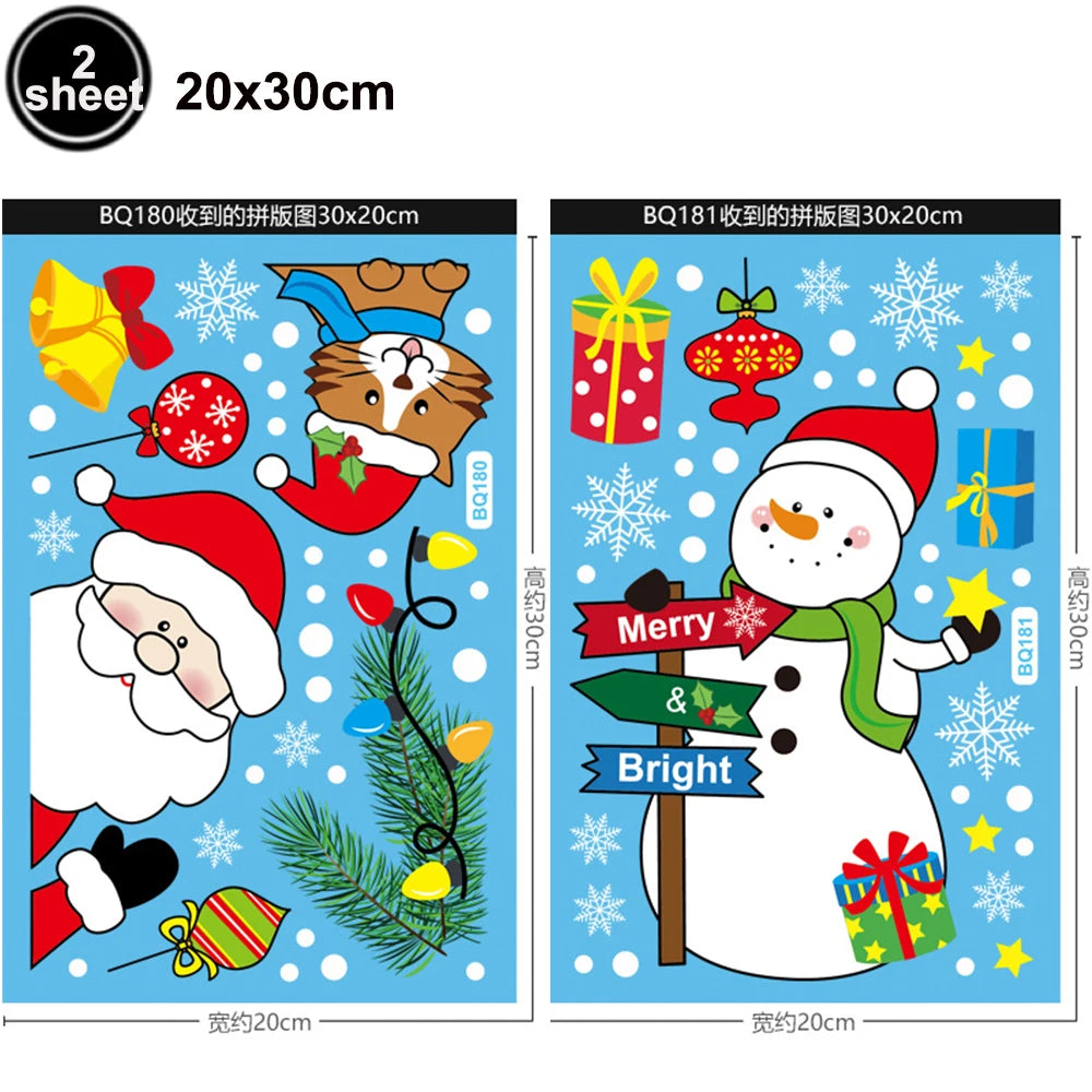 Festive Santa & Snowman Reusable Window Clings - Image 7