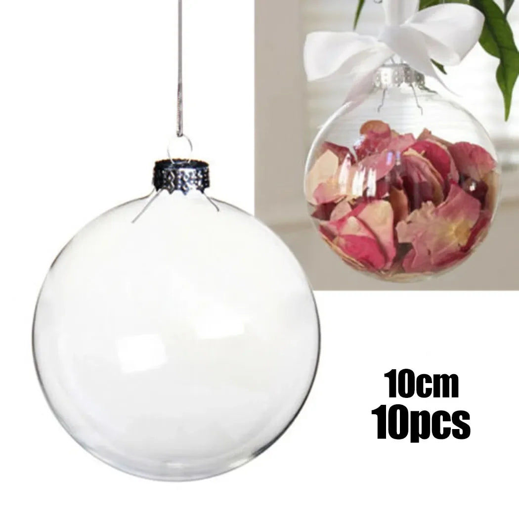 Clear Fillable Christmas Baubles for DIY Decor