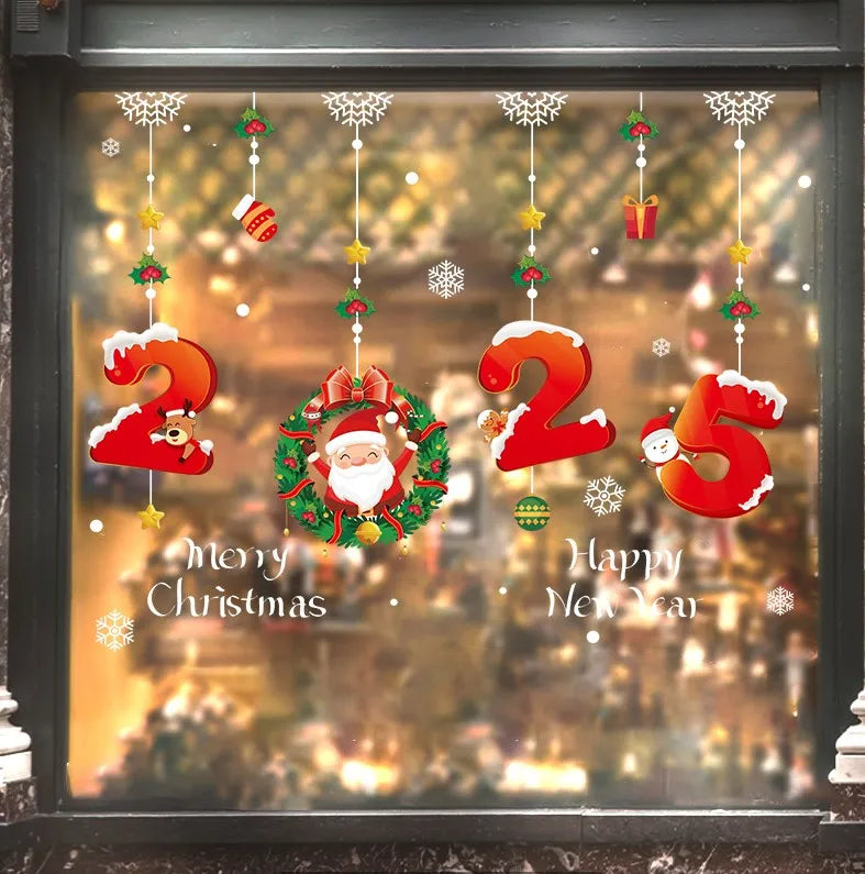 Festive Santa & Snowman Static Cling Stickers - Image 13