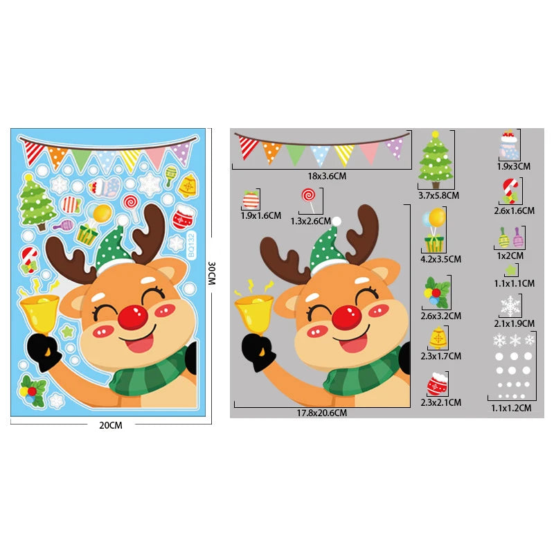 Festive Santa Elk Christmas Window Stickers - Image 14
