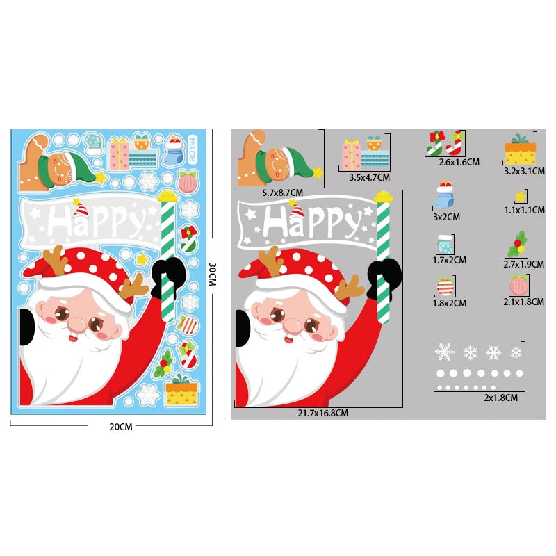 Festive Santa Elk Christmas Window Stickers - Image 16