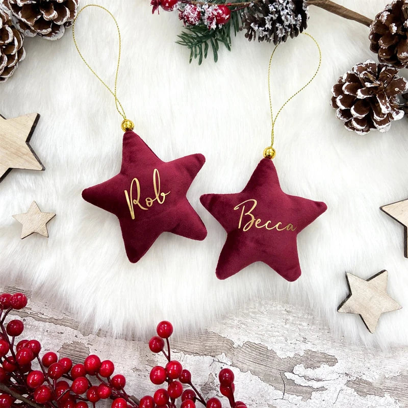 Personalized Velvet Star Ornaments for Christmas Joy - Image 16