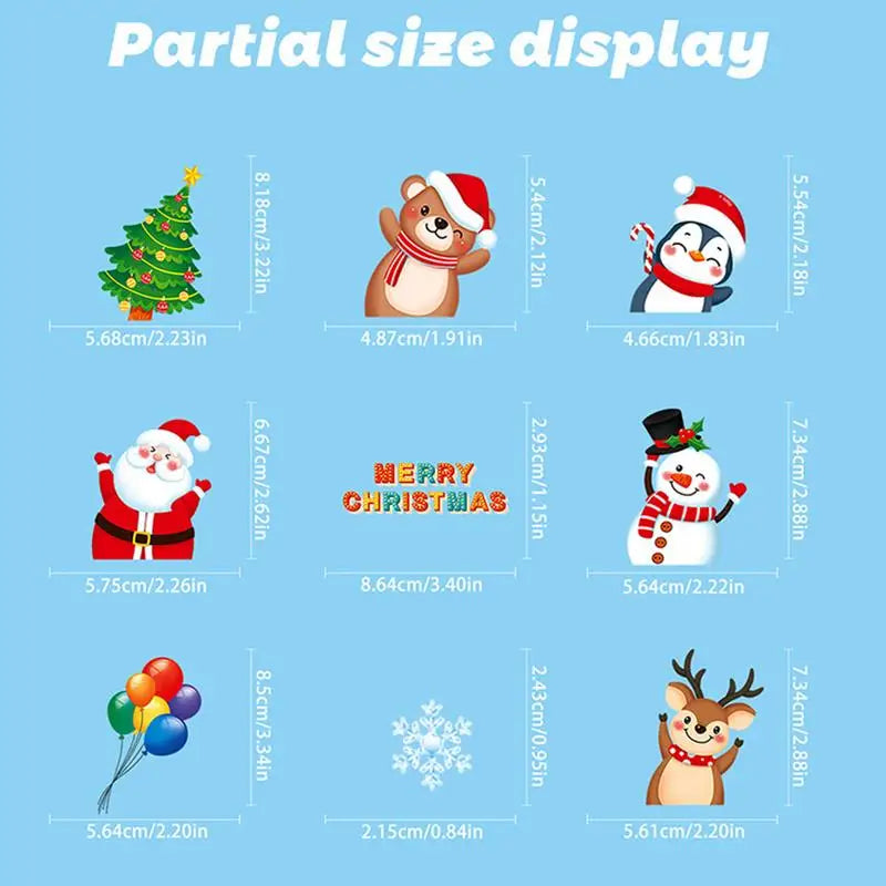 Festive Snowflake & Santa Window Clings 9 Sheets - Image 5
