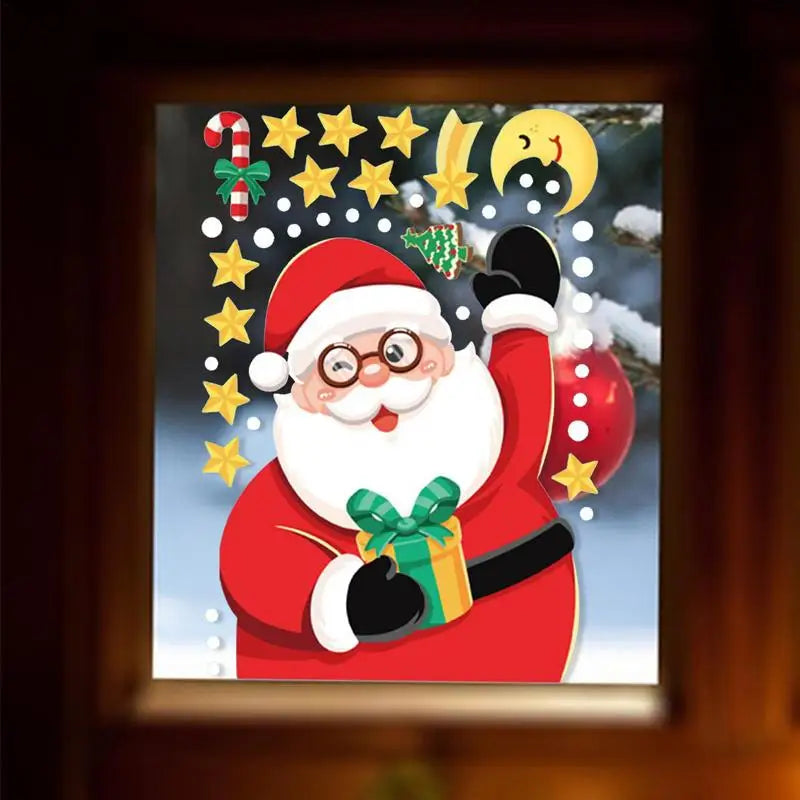 Festive Santa Claus Window Clings for Christmas