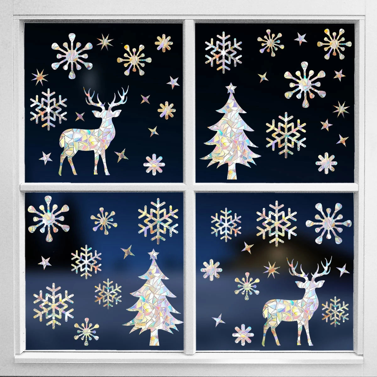 Festive 3D Snow Window Clings for Xmas