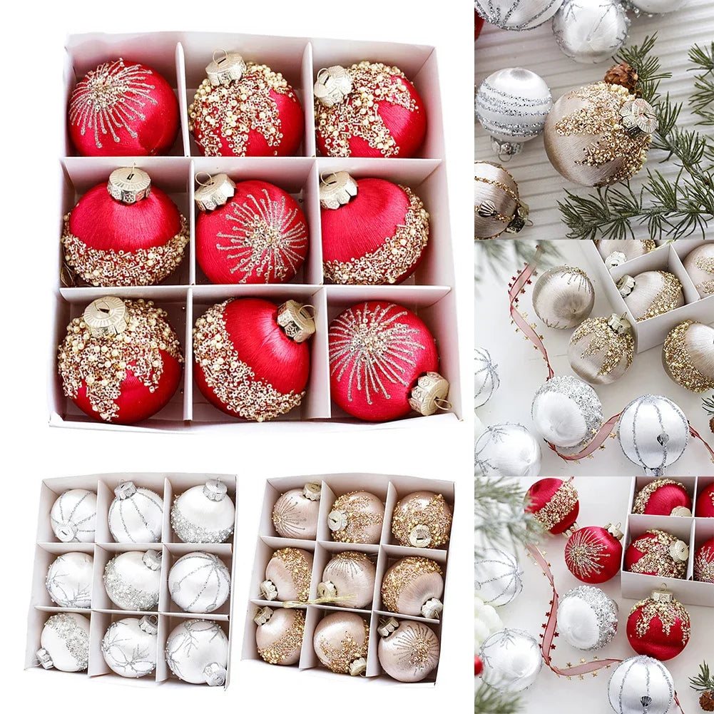 Elegant 9-Piece Wine Red Christmas Ball Ornaments - Image 6