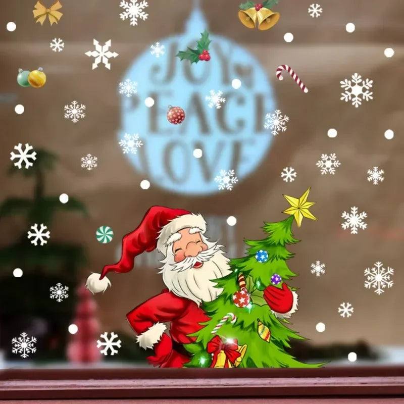 Festive Santa and Snowflake Window Stickers - Image 3