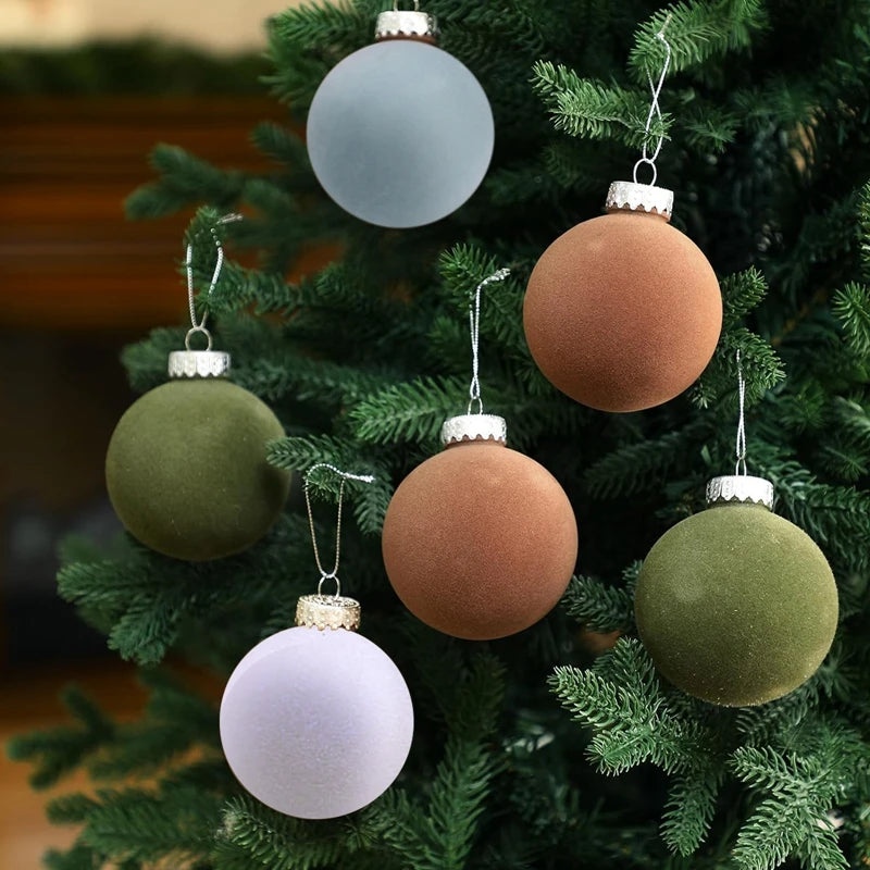 12 Velvet Christmas Ball Ornaments for Festive Decor - Image 3