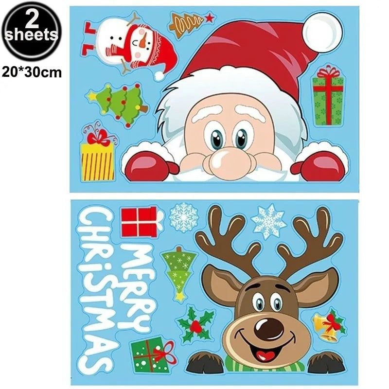 Festive Santa & Snowman Reusable Window Clings - Image 22