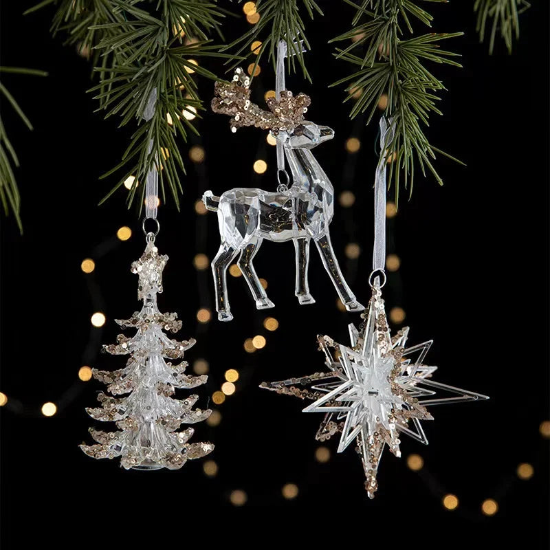 Sparkling Snowflake Acrylic Pendant Decor for Christmas - Image 5