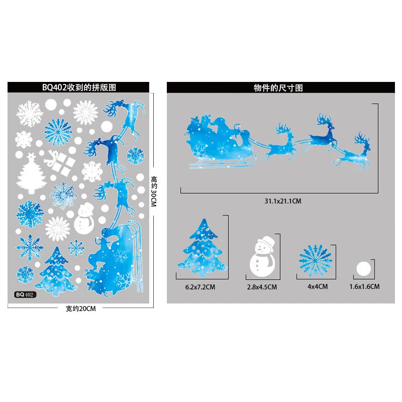 Festive Santa Claus Window Stickers for Christmas - Image 10
