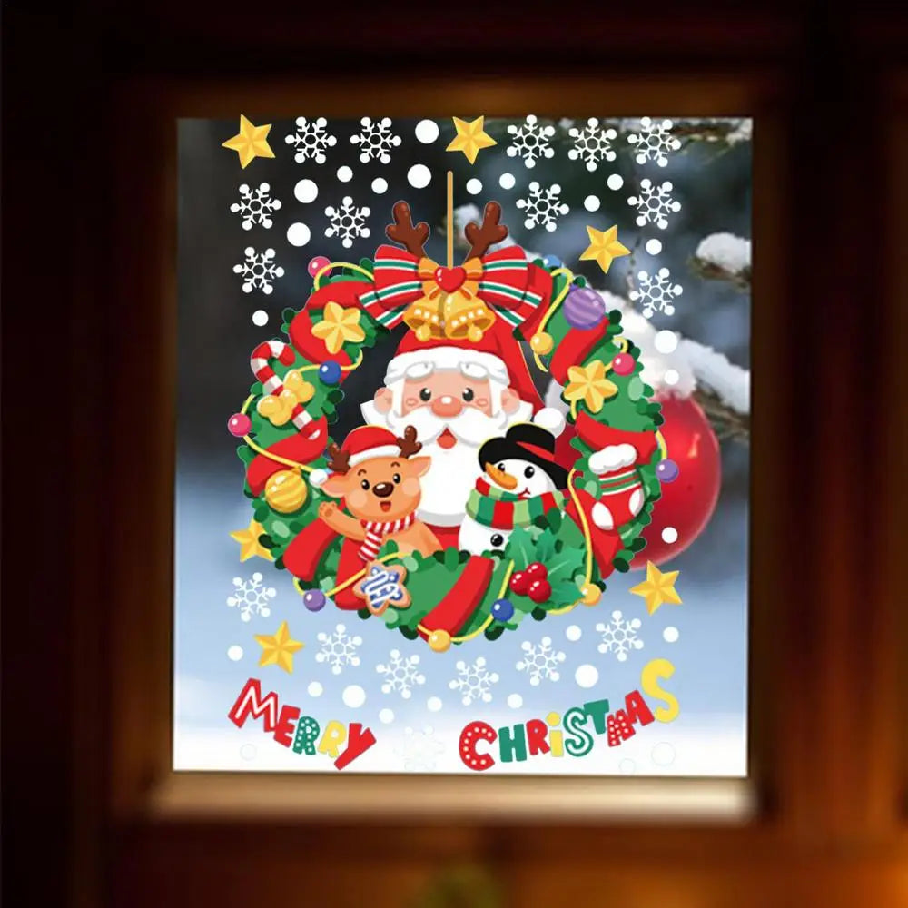 Festive Santa Claus Window Clings for Christmas - Image 12