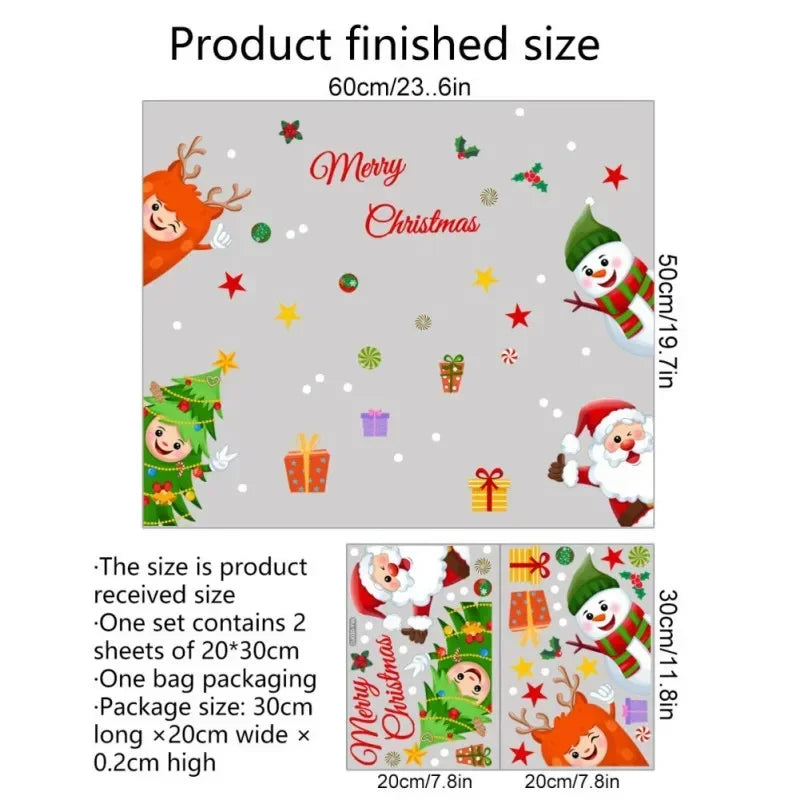 Festive Santa and Snowflake Window Stickers - Image 13