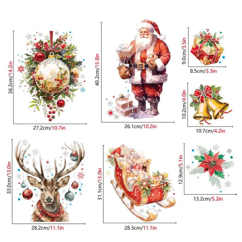Festive Removable Christmas Window Clings - Set of 4 - Image 10
