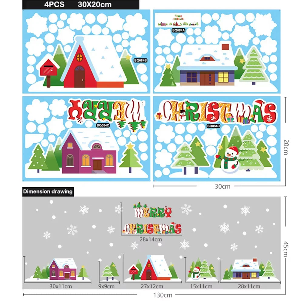 Festive Snowflake Window Clings & Santa Decals - Image 12