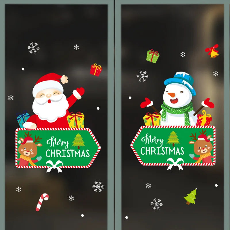 Festive Christmas Window Clings: Snowflakes & Santa - Image 12