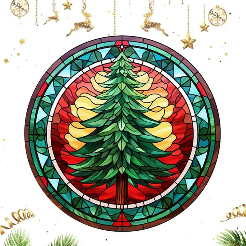 Festive Santa & Tree Christmas Window Stickers