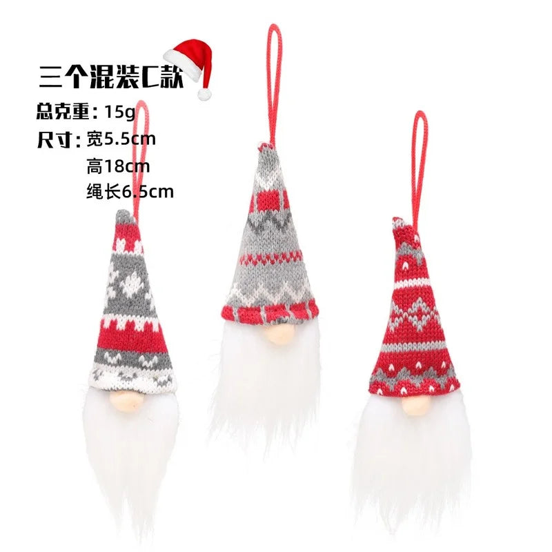 Set of 3 Christmas Gnome Elf Ornaments - Image 2