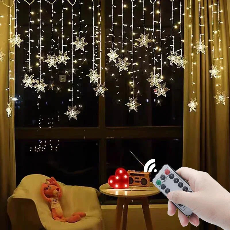 Enchanting LED Snowflake Fairy Lights for Christmas