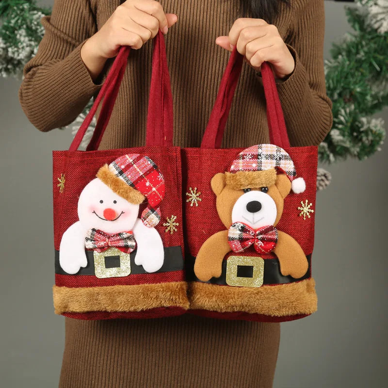 Whimsical Christmas Gift Bags: Santa, Snowman & Elk - Image 3