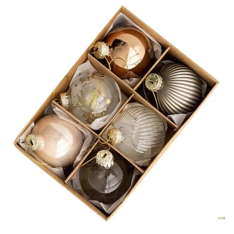 Set of 6 Christmas Glass Baubles - Stunning Tree Ornaments - Image 3
