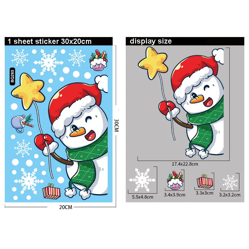 Festive Santa & Snowman Window Stickers - Image 6