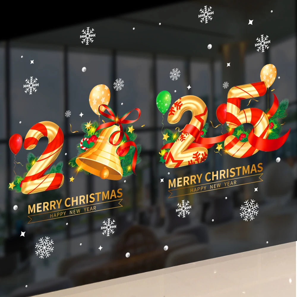 Festive Santa & Snowman Static Cling Stickers - Image 3