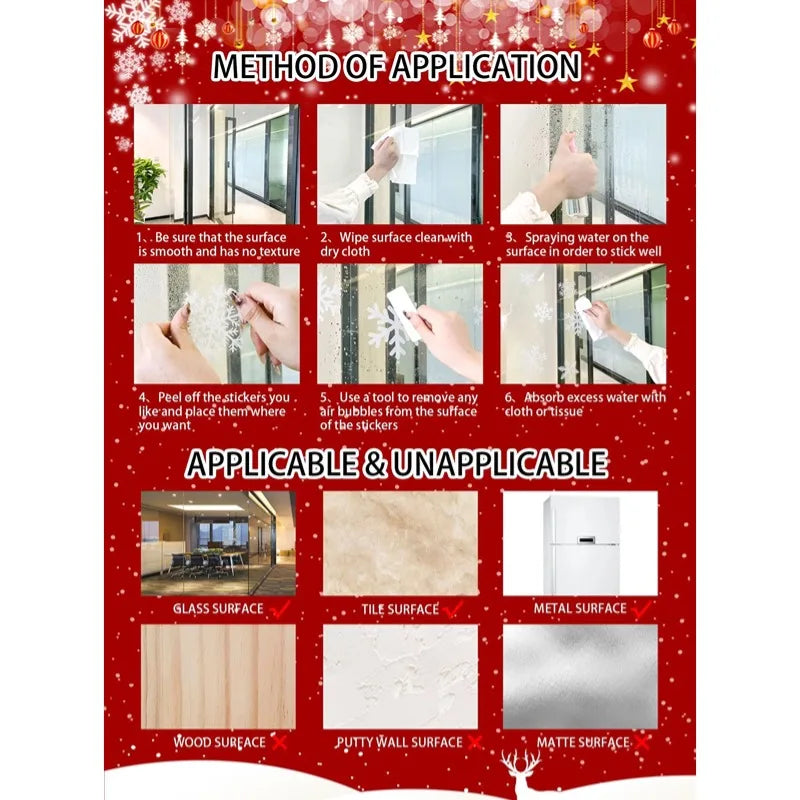 Festive Double-Sided Christmas Window Clings for Kids - Image 10