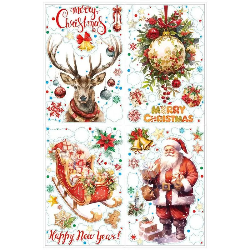 Reusable Christmas Static Window Clings - Festive Decor