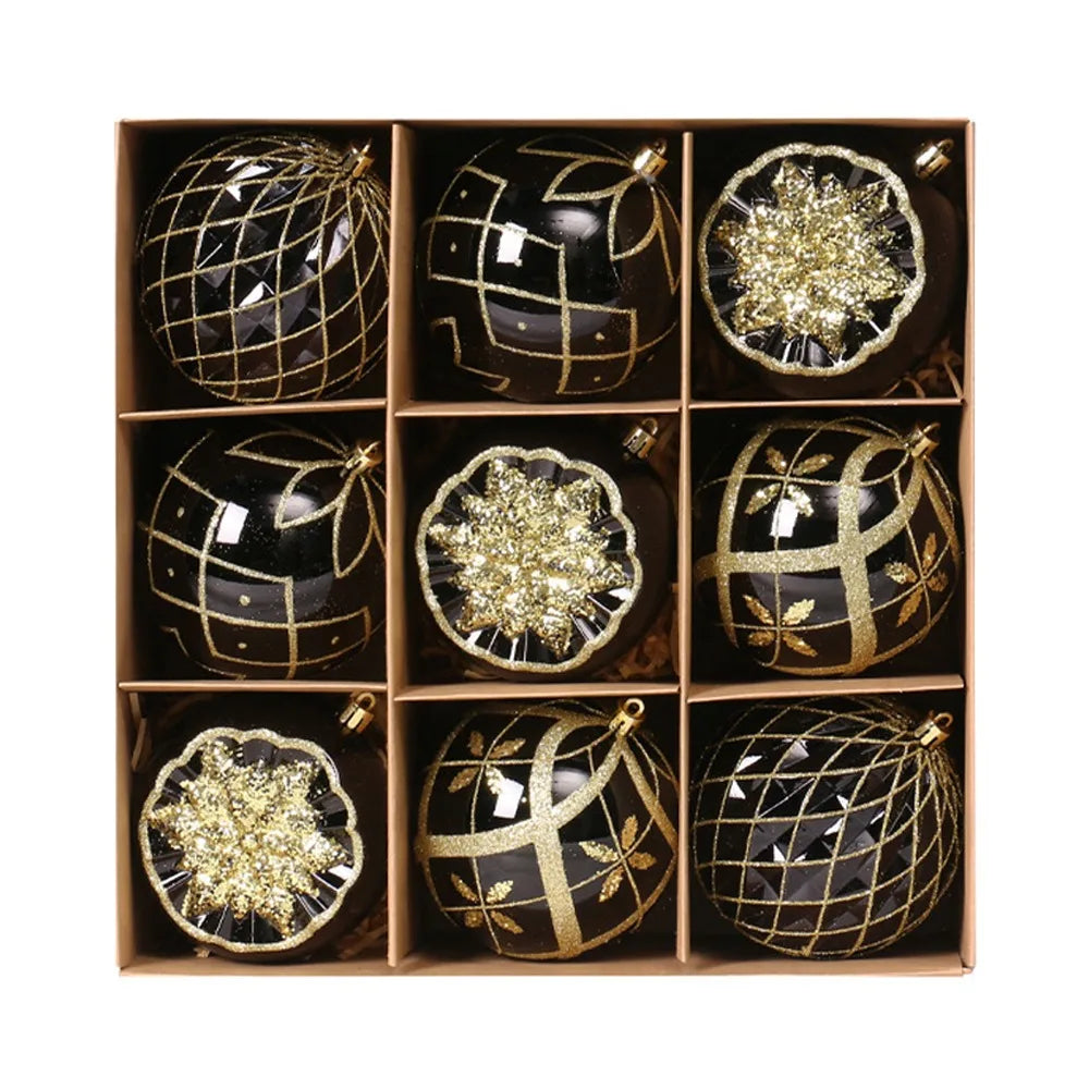 Set of 9 Colorful Cartoon Christmas Balls - Image 4