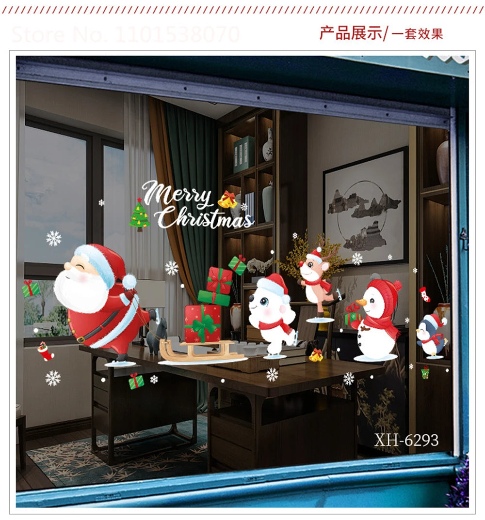 Removable Santa Claus & Christmas Tree Wall Stickers - Image 53