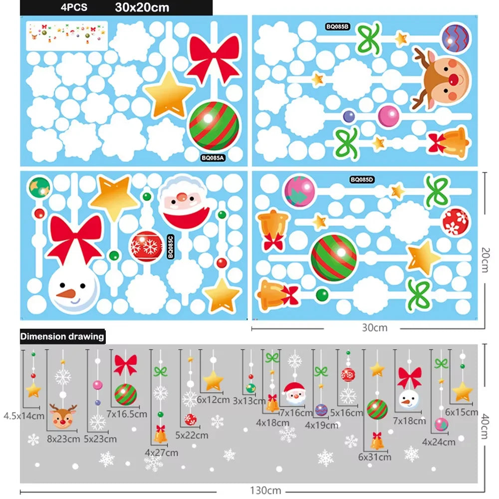 Festive Snowflake Window Clings & Santa Decals - Image 10