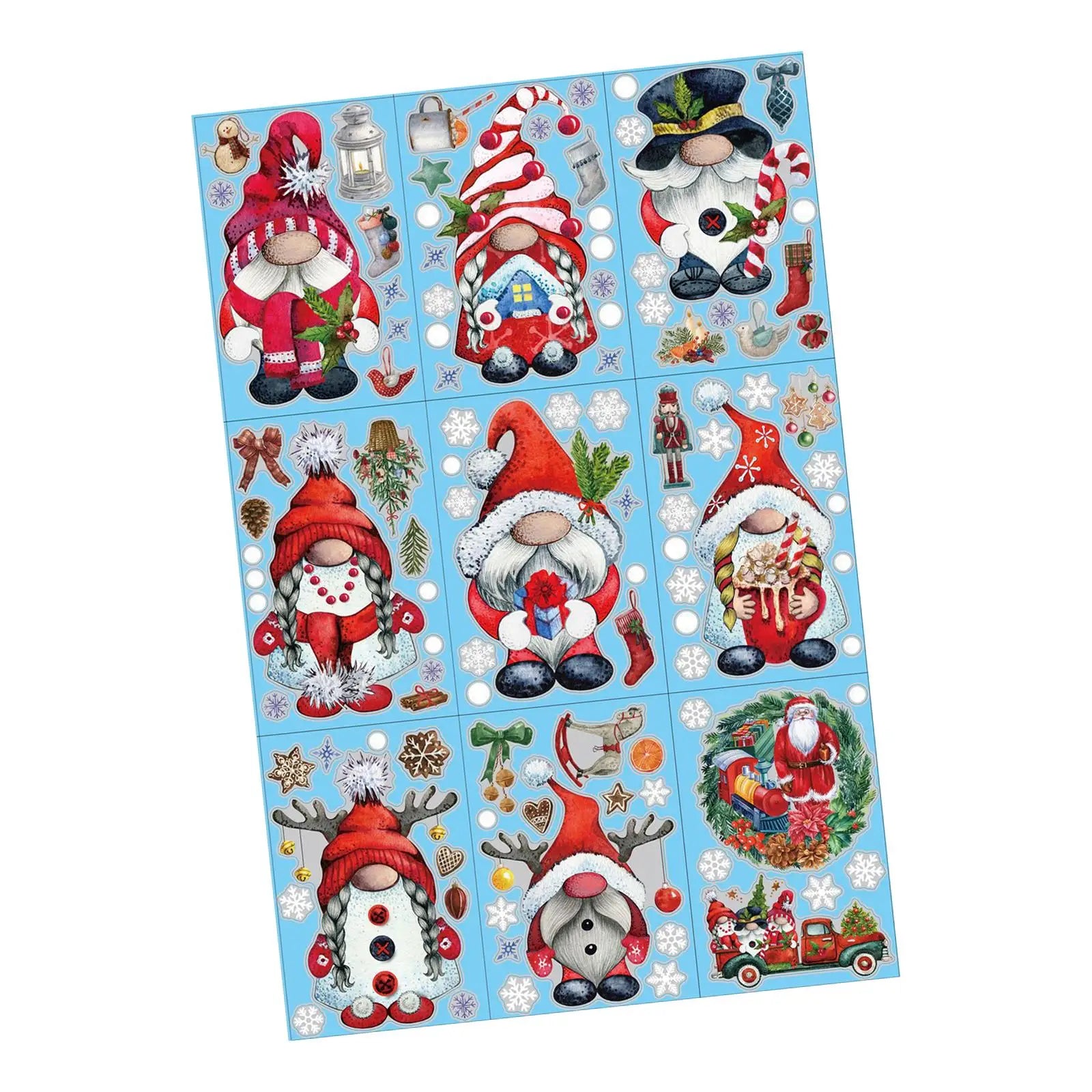 Festive 9-Piece Christmas Window Clings & Stickers - Image 7