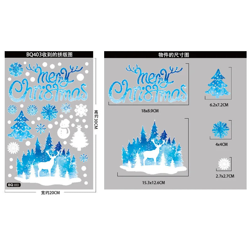 Festive Santa Claus Window Stickers for Christmas - Image 8