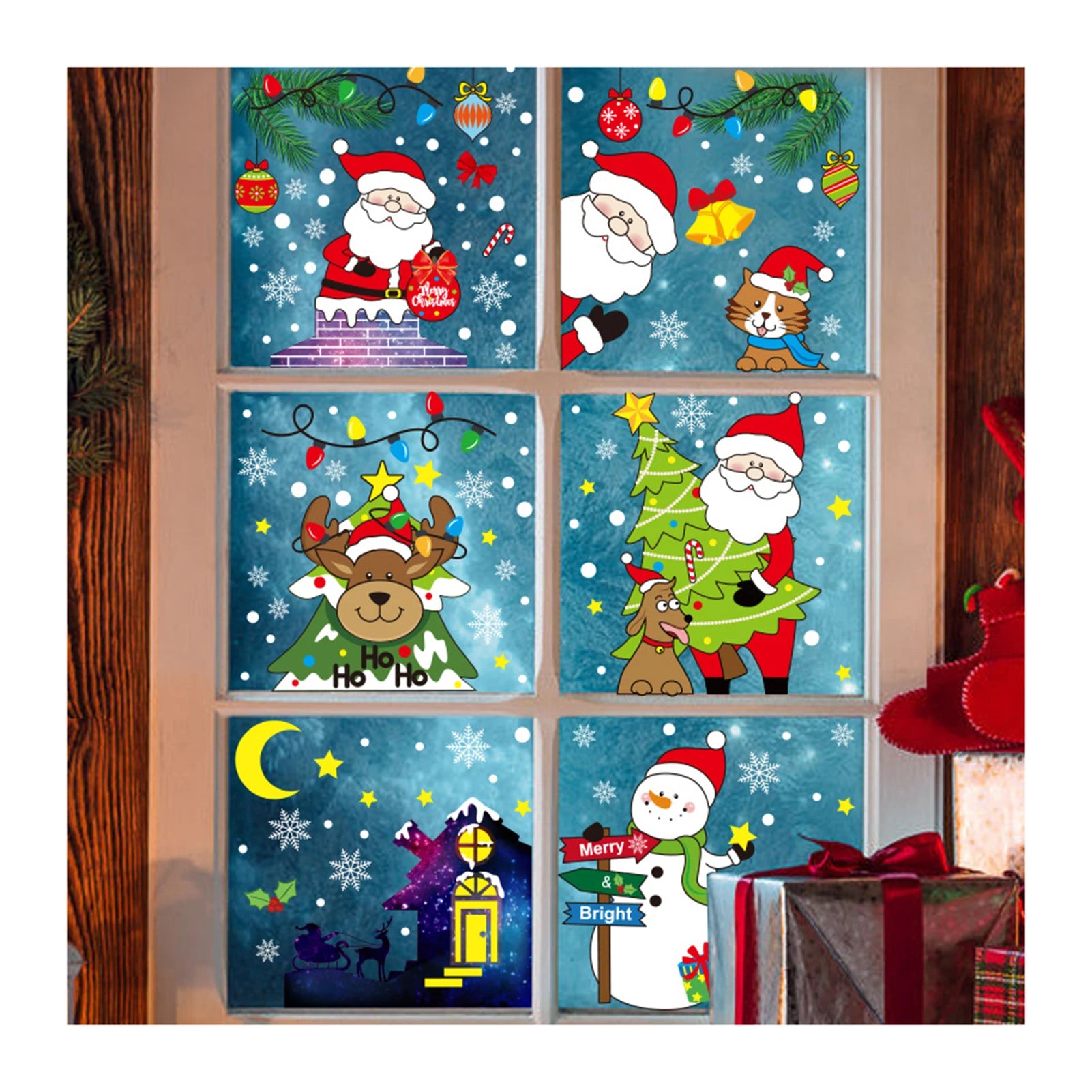 Festive Christmas Window Clings for Holiday Decor - Image 12