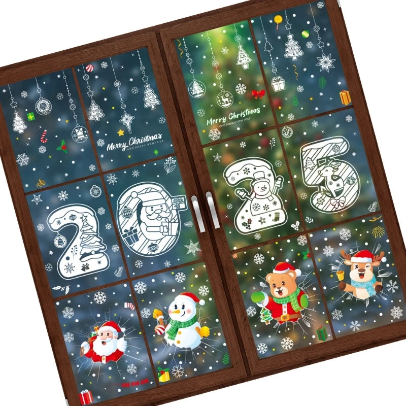 Festive Double-Sided Christmas Window Stickers - Image 3