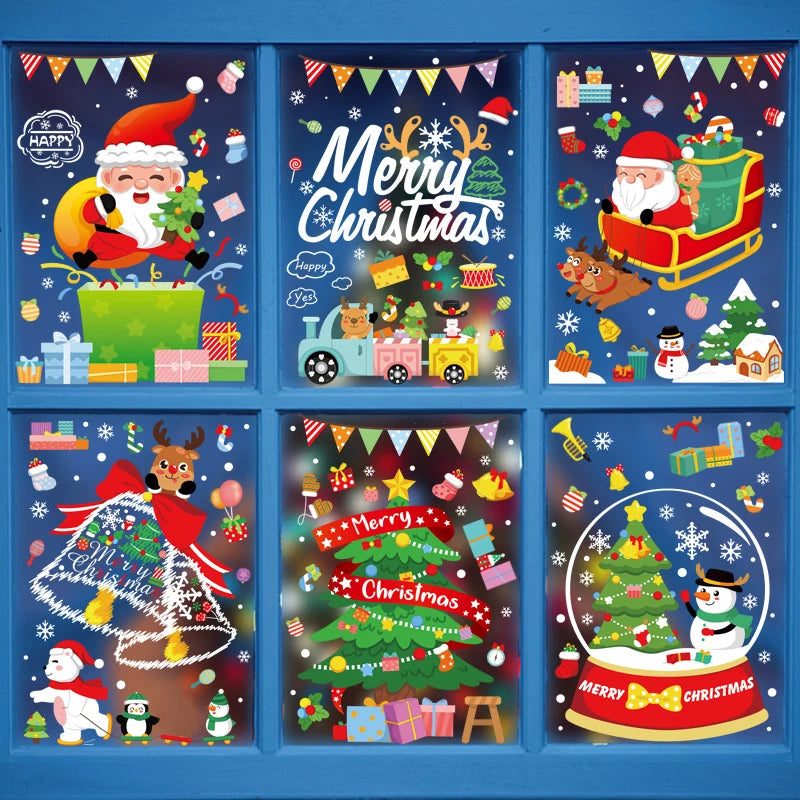 Festive Santa Elk Christmas Window Stickers - Image 19