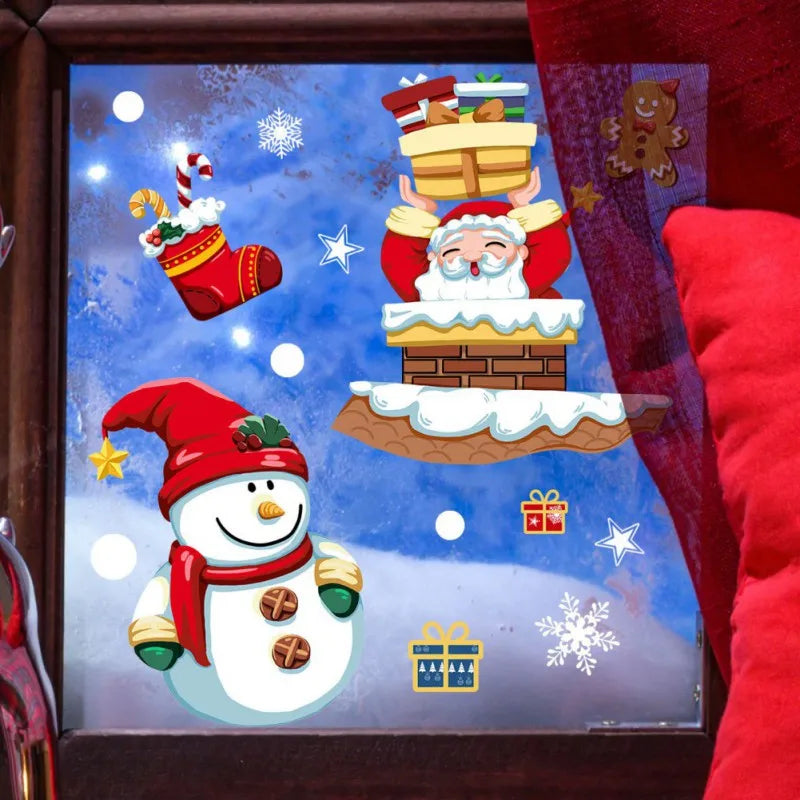 Festive Santa and Snowflake Window Stickers - Image 22