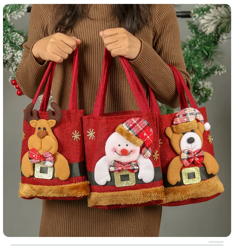 Whimsical Christmas Gift Bags: Santa, Snowman & Elk - Image 11