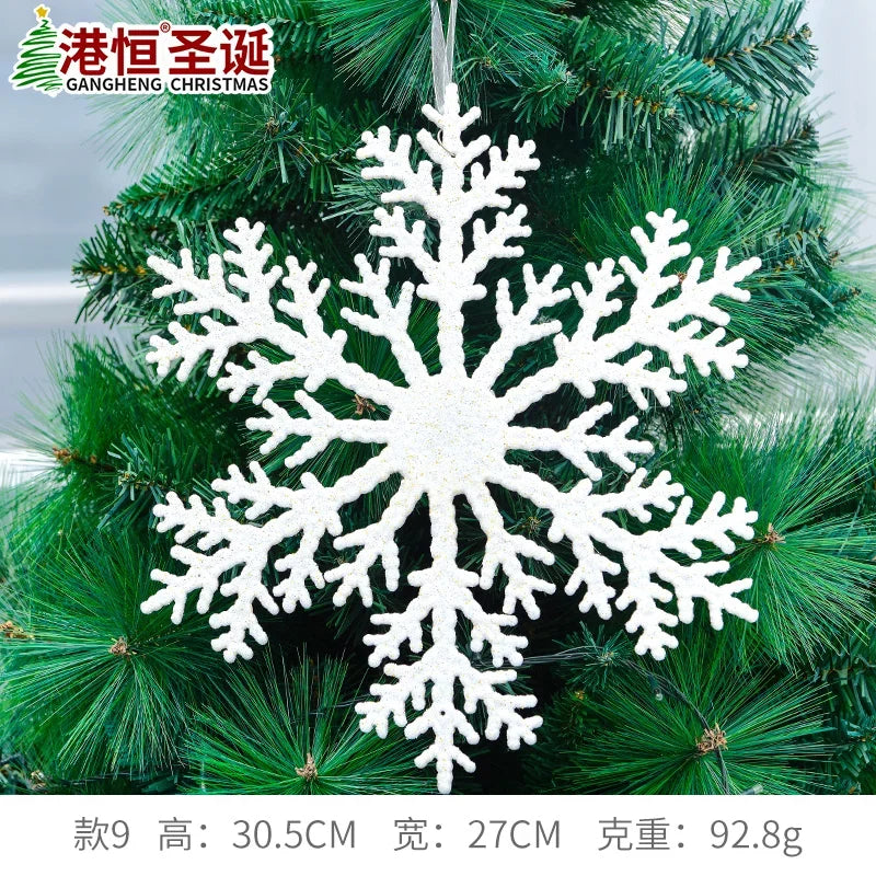 Large White Snowflake Ornaments for Festive Decor - Image 2