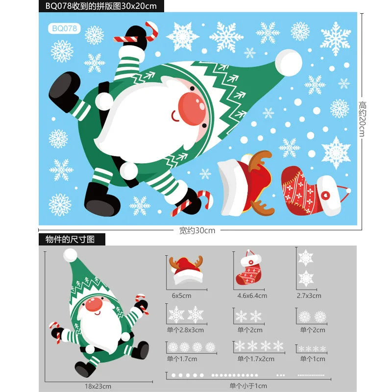Festive Snowflake & Santa Window Clings - Image 10