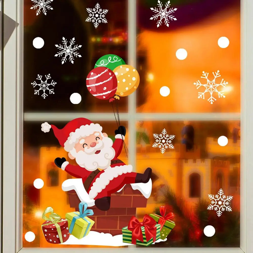 Festive Santa Claus & Snowflake Window Clings - Image 8