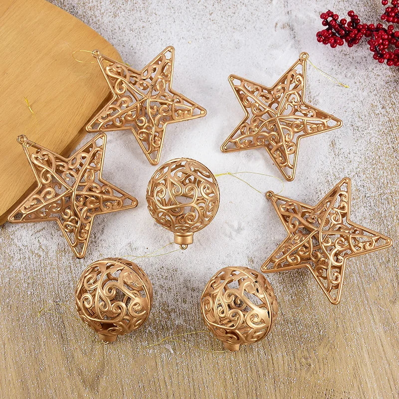 Elegant Star Hollow Ball Ornaments for Christmas - Image 9