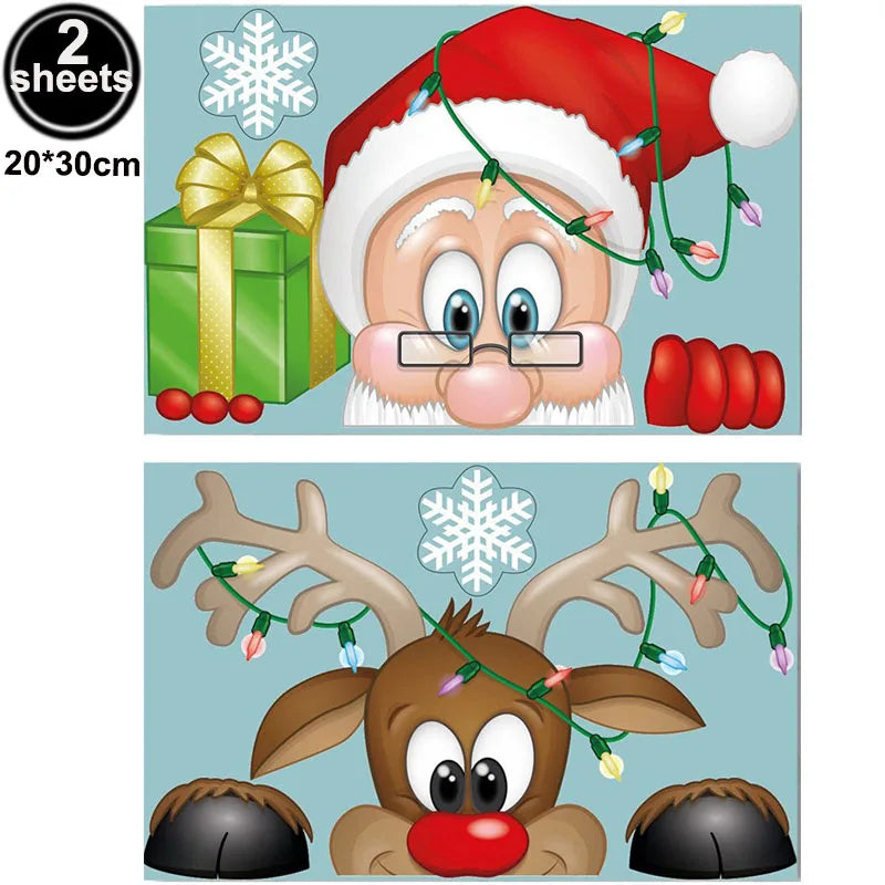 Festive Santa & Snowman Reusable Window Clings - Image 12