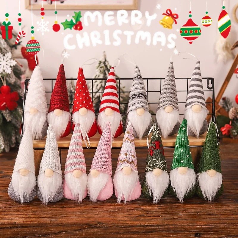Handmade Mini Plush Christmas Gnome Ornaments