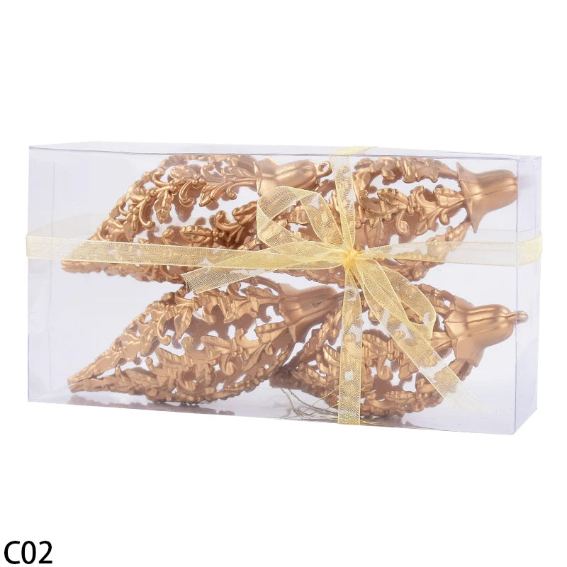 Elegant Gold Star Hollow Ball Christmas Ornaments - Image 4