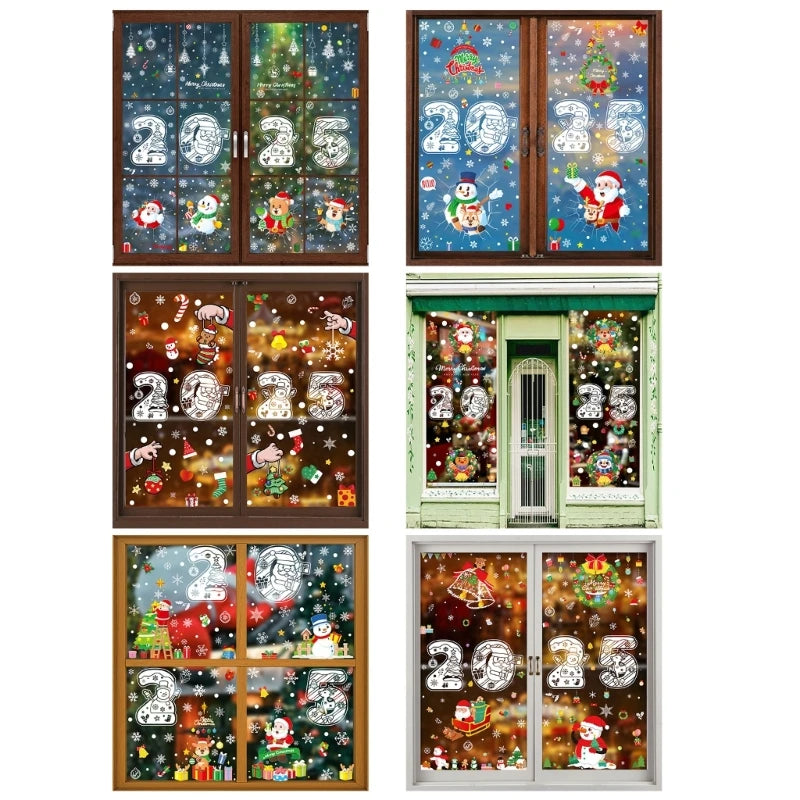 Festive Double-Sided Christmas Window Stickers
