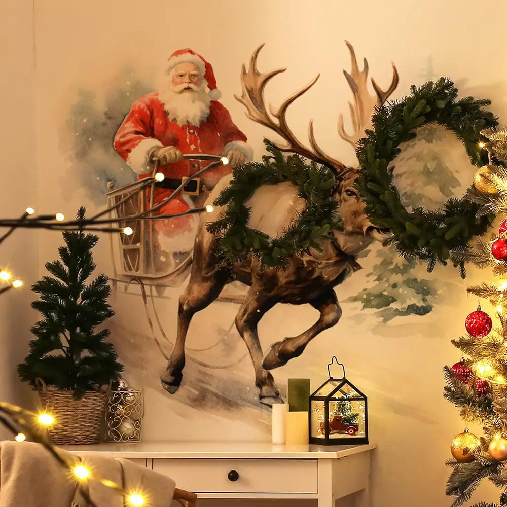 Santa Claus & Reindeer Christmas Wall Decals - Image 8